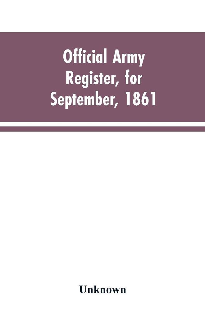 Official Army Register for September 1861