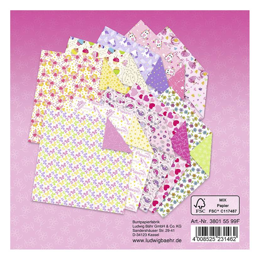 URSUS Falten Faltblätter Girls (80 g/m² 15 x 15 cm) sortiert