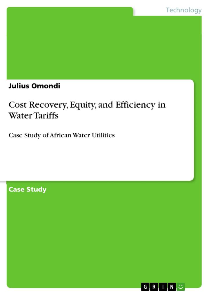 Cost Recovery Equity and Efficiency in Water Tariffs