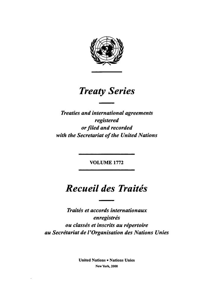 Treaty Series 1772 / Recueil des Traités 1772