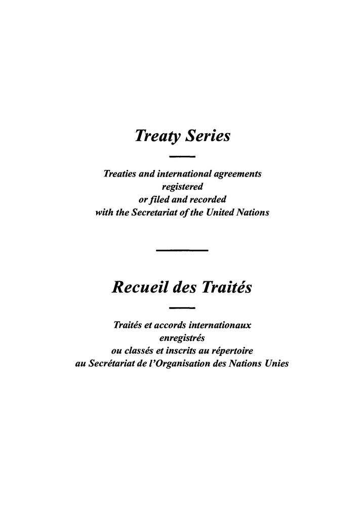 Treaty Series 1698 / Recueil des Traités 1698