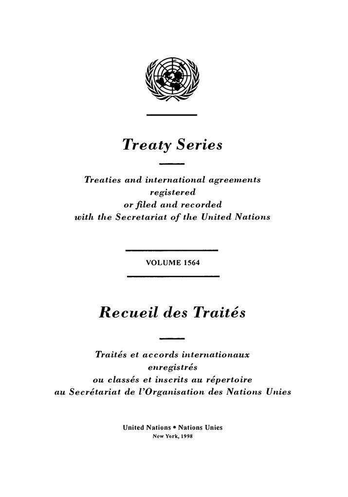 Treaty Series 1564 / Recueil des Traités 1564