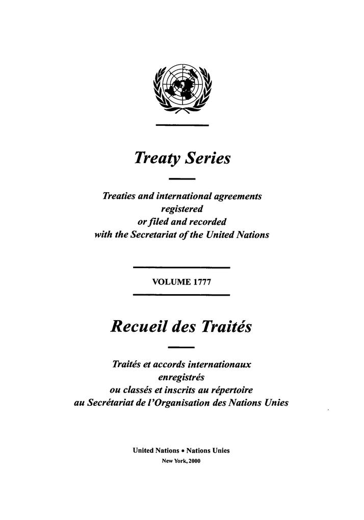 Treaty Series 1777 / Recueil des Traités 1777