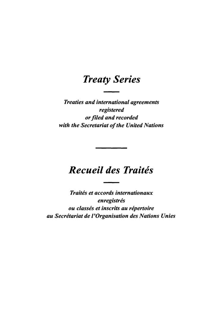 Treaty Series 1704 / Recueil des Traités 1704
