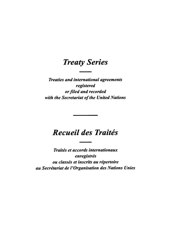 Treaty Series 1796 / Recueil des Traités 1796
