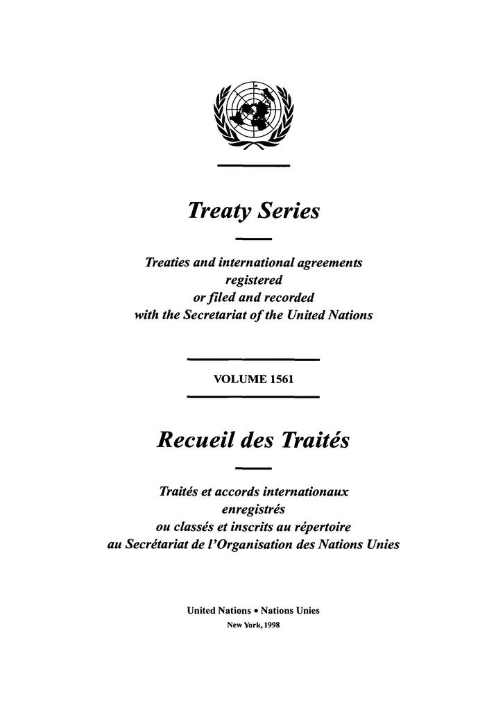 Treaty Series 1561 / Recueil des Traités 1561