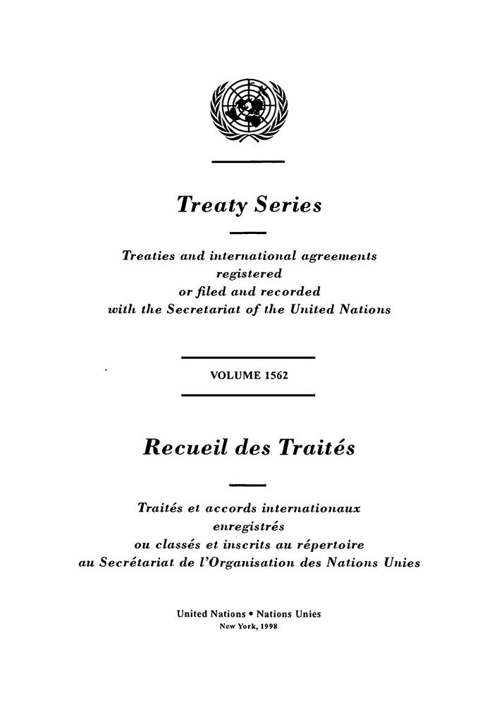 Treaty Series 1562 / Recueil des Traités 1562