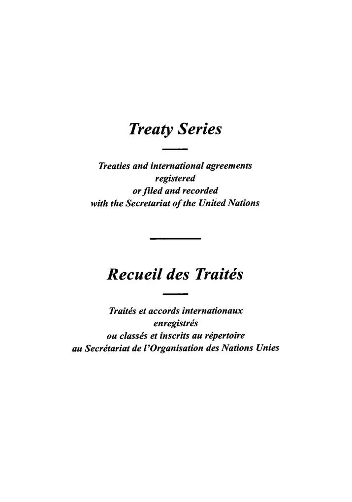 Treaty Series 1789 / Recueil des Traités 1789
