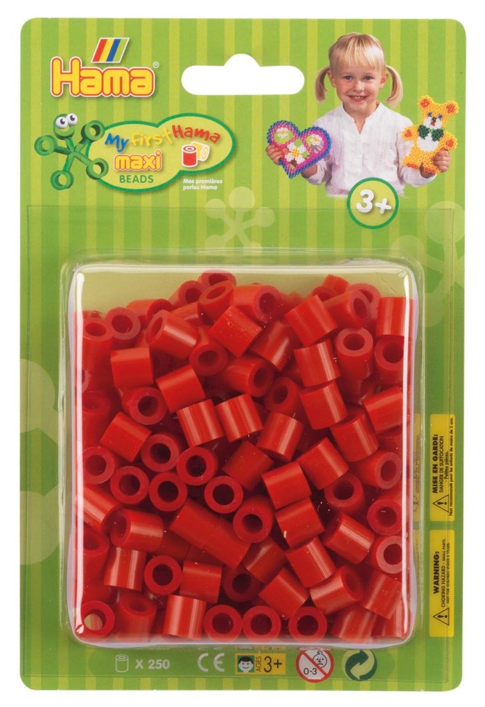 Hama 8505 - Perlen Bügelperlen Maxi 250 Stück rot