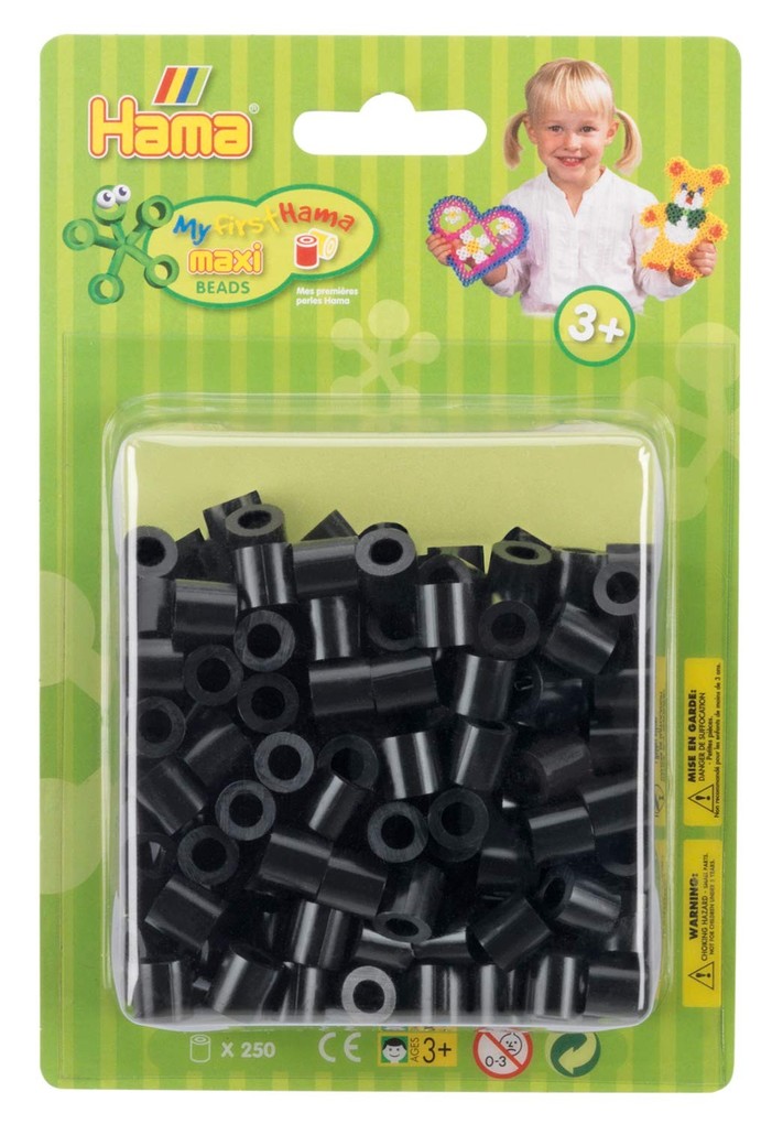 Hama 8518 - Perlen Bügelperlen Maxi 250 Stück schwarz