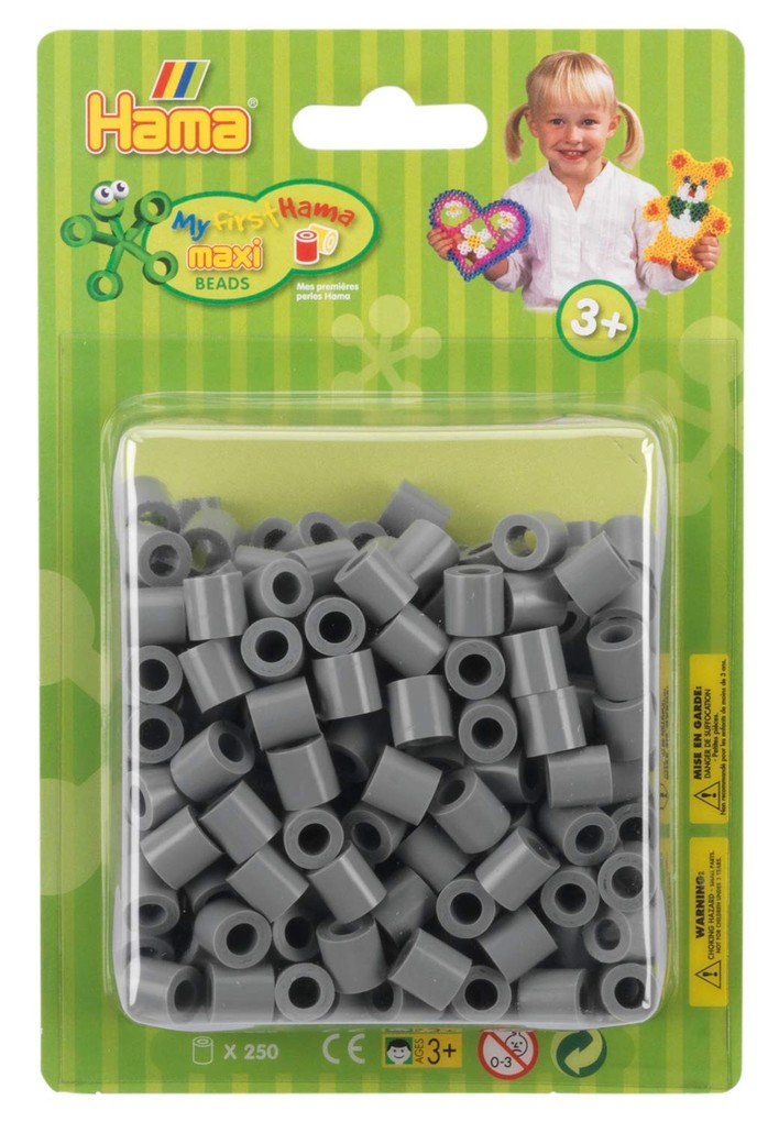 Hama 8517 - Perlen Bügelperlen Maxi 250 Stück grau