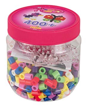 Hama 8791 - Bügelperlen Dose mit 400 Maxi-Perlen und 2 Stiftplatten (Quadrat und Schmetterling)