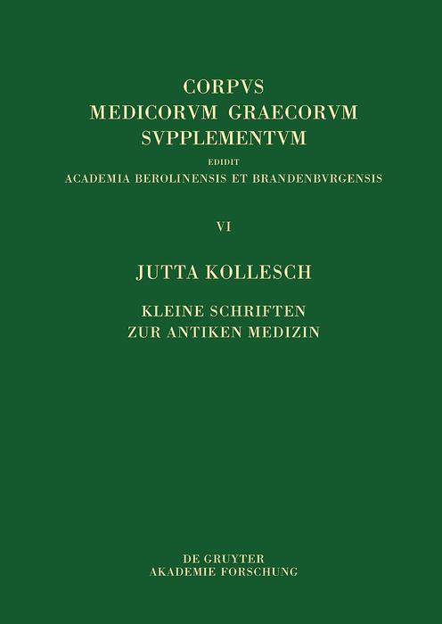 Kleine Schriften zur antiken Medizin