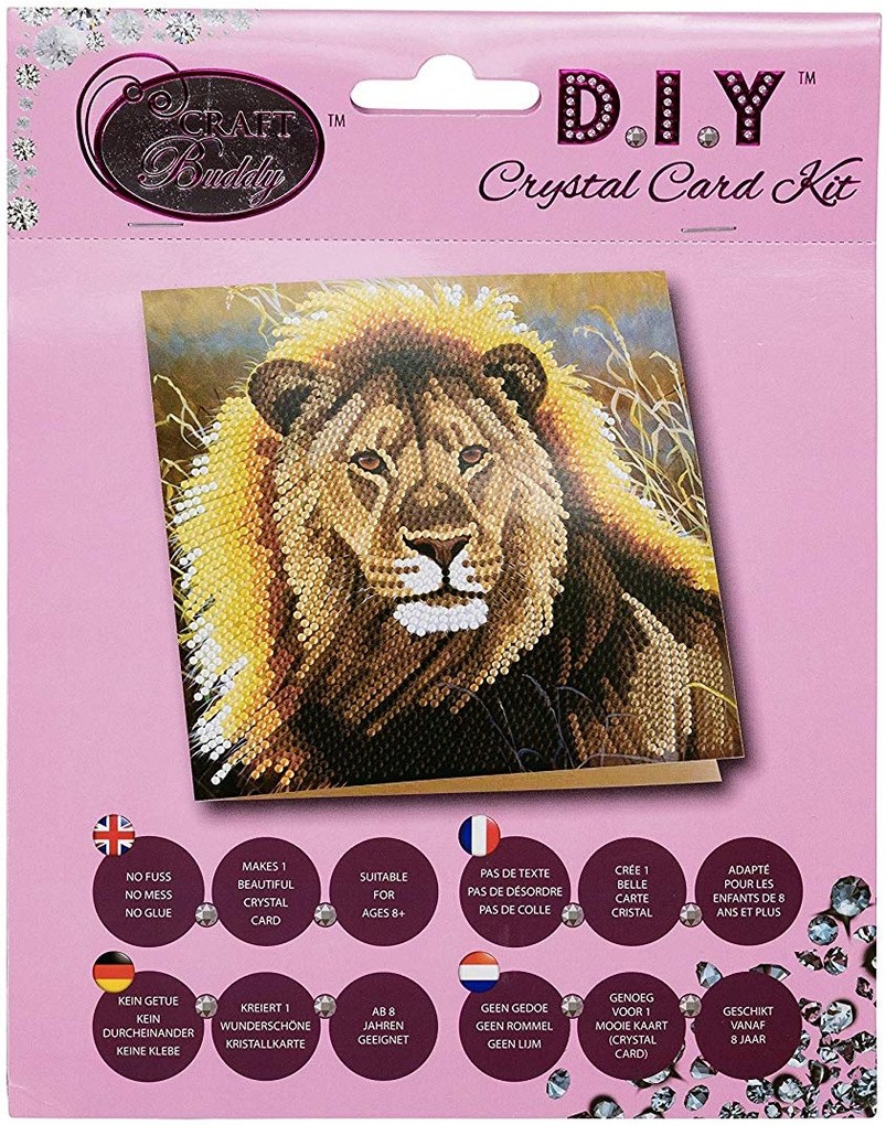 Craft Buddy CCK-A13 - Resting Lion 18x18cm Crystal Art Card Diamond Painting