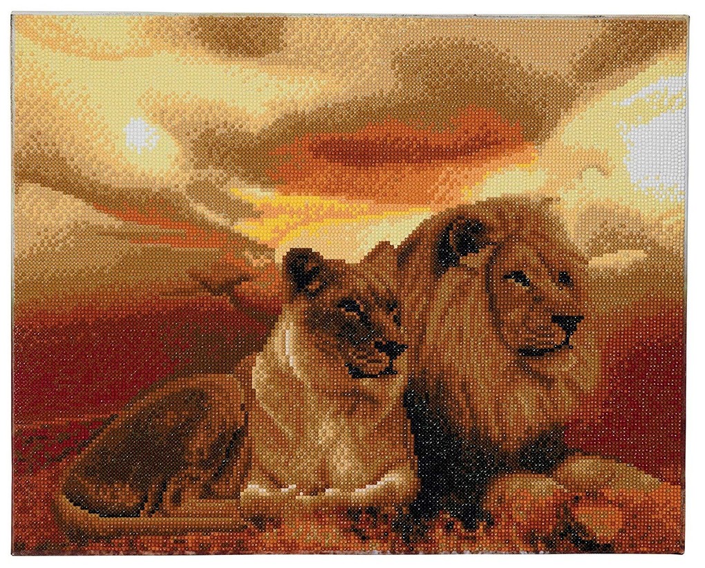 Craft Buddy CAK-A55 - Lions of the Savannah 40x50cm Crystal Art Kit Diamond Painting
