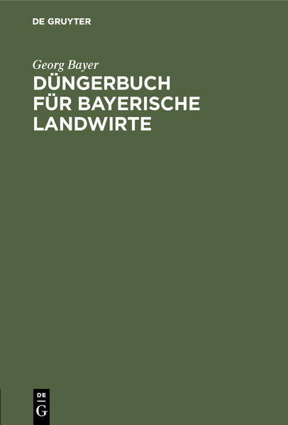 Düngerbuch für bayerische Landwirte