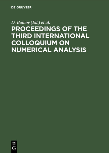 Proceedings of the Third International Colloquium on Numerical Analysis