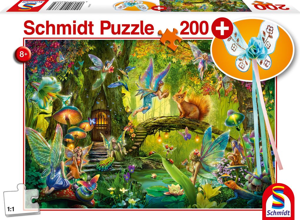 Image of Schmidt 56333 - Feen im Wald, inklusive Feenstab, Kinderpuzzle, 200 Teile