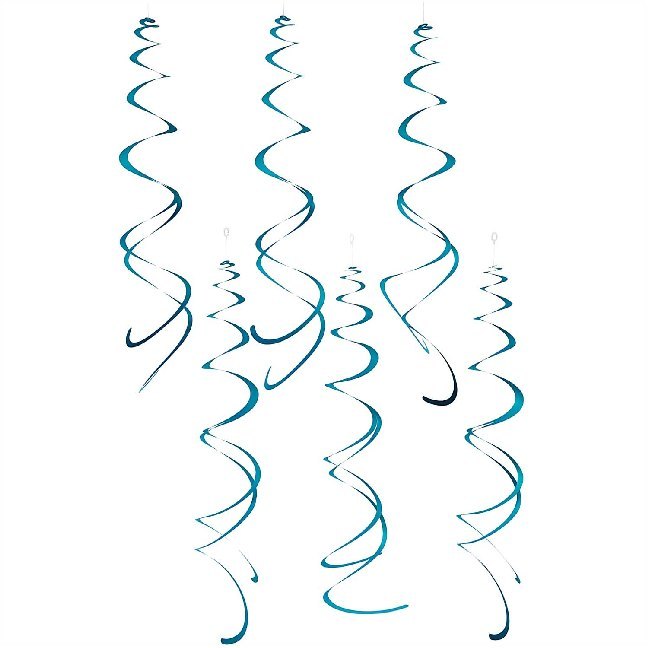 Spiral Luftschlangen Türkis Matt
