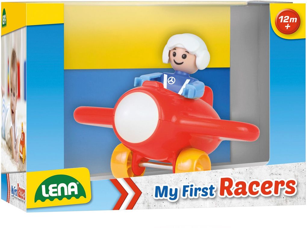 Lena My First Racers Flugzeug, Schaukarton (Spielware) My First Flugzeug 12 Monate + Baby Spielzeug Intelligenz