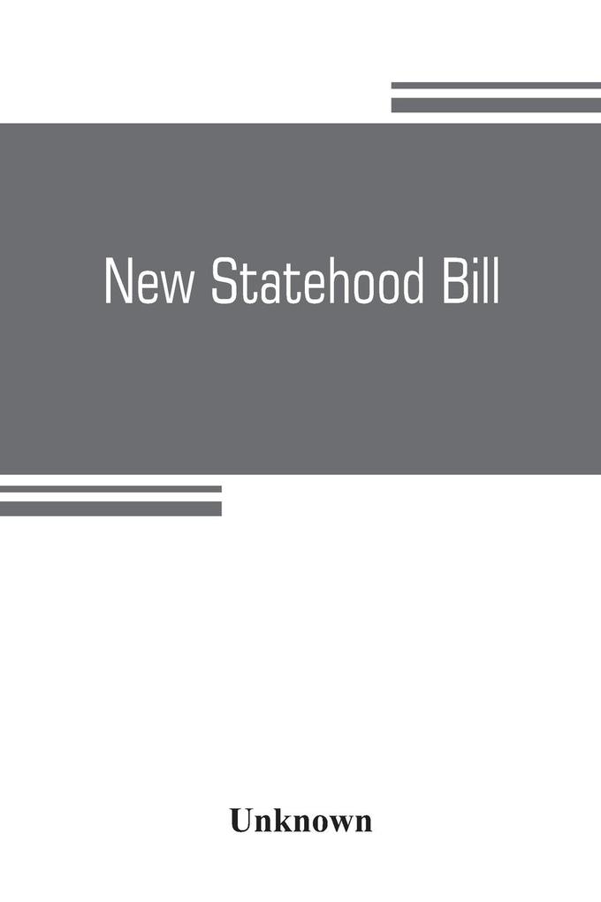 New statehood bill. Hearings before the subcommittee of the Committee on Territories [Nov. 12-24 1902] on House bill 12543 to enable the people of Oklahoma Arizona and New Mexico to form constitutions and state governments and be admitted into the Un