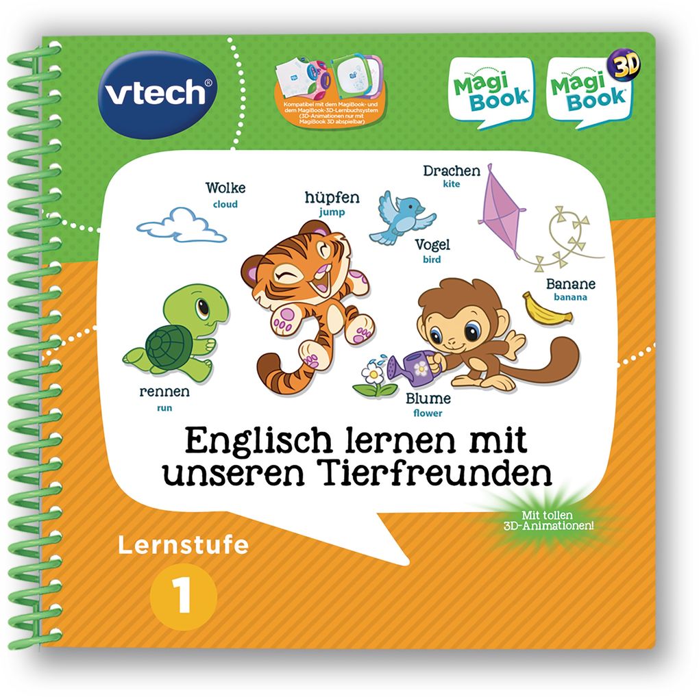 VTech - MagiBooks - Lernstufe 1 - Englisch lernen mit unseren Tierfreunden 3D
