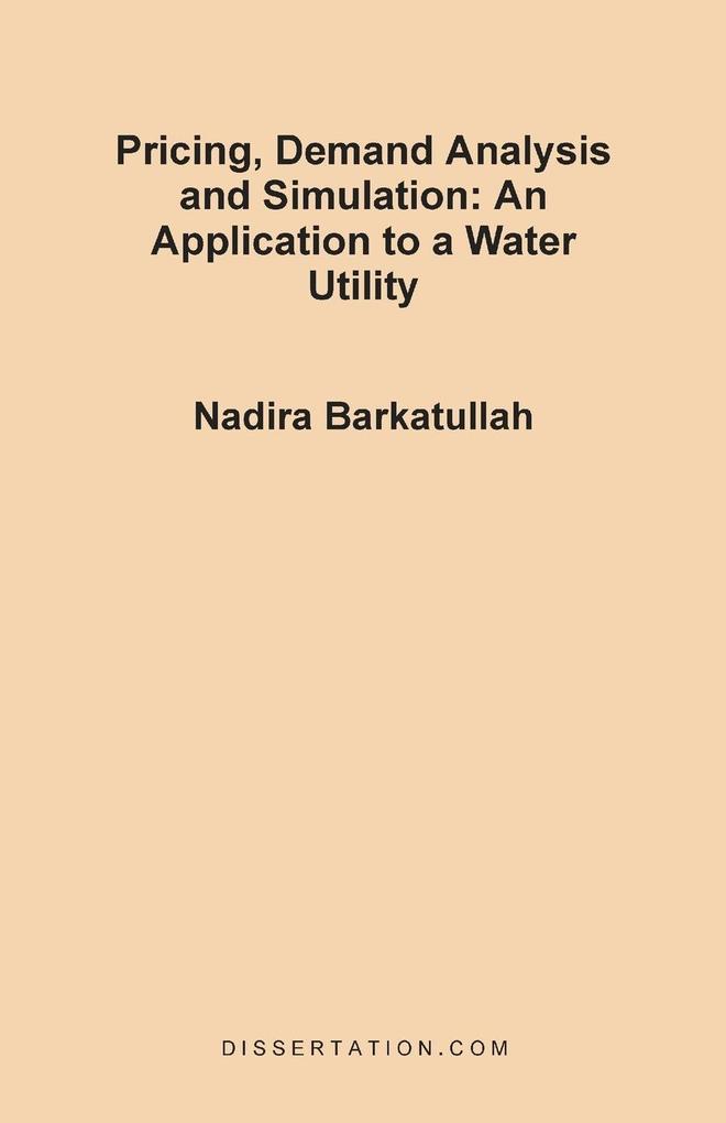 Pricing, Demand Analysis and Simulation als Taschenbuch von Nadira Barkatullah