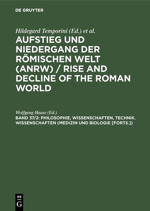 Philosophie Wissenschaften Technik. Wissenschaften (Medizin und Biologie [Forts.])