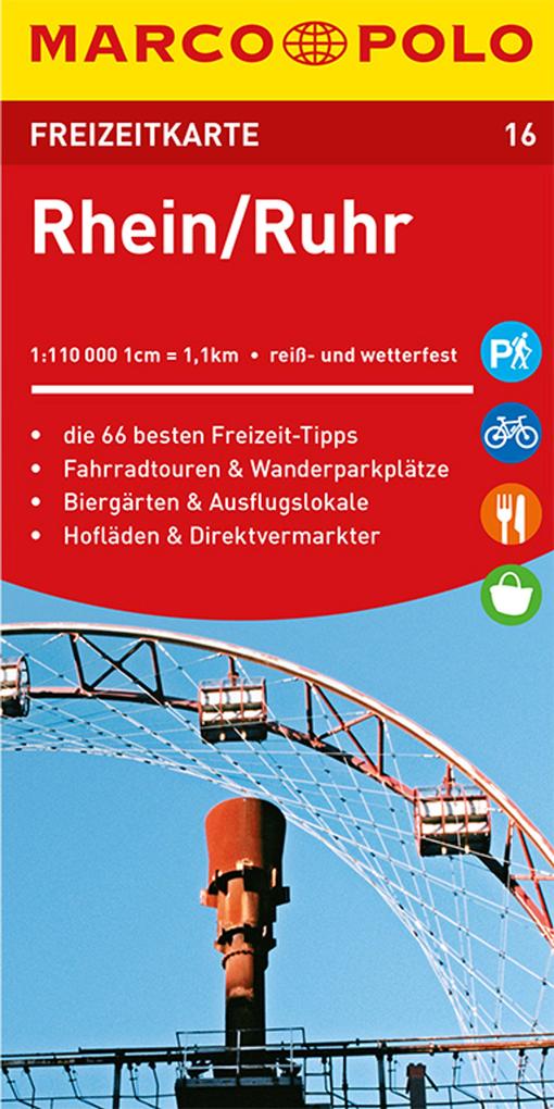 MARCO POLO Freizeitkarte Rhein Ruhr 1:110 000