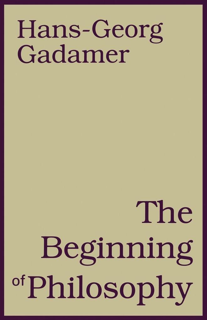 The Beginning of Philosophy