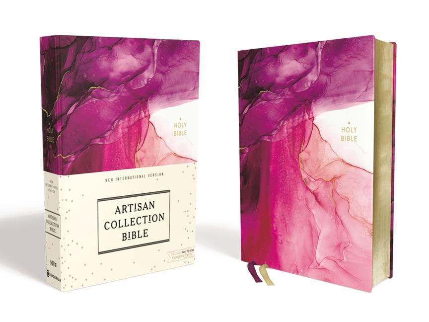 Niv Artisan Collection Bible Cloth Over Board Pink Art Gilded Edges Red Letter Edition Comfort Print