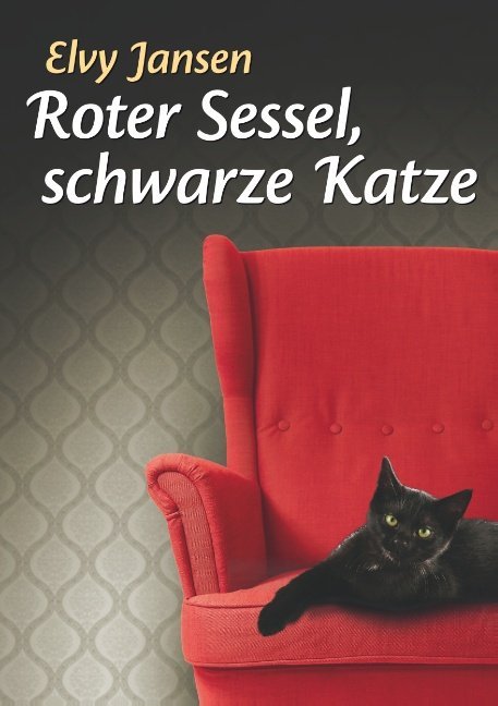 Roter Sessel schwarze Katze