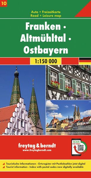 freytag & berndt Straßenkarte Franken - Altmühltal - Ostbayern 1:150.000