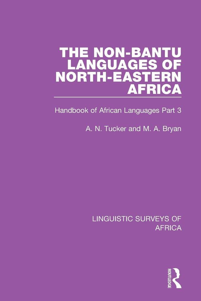 The Non-Bantu Languages of North-Eastern Africa