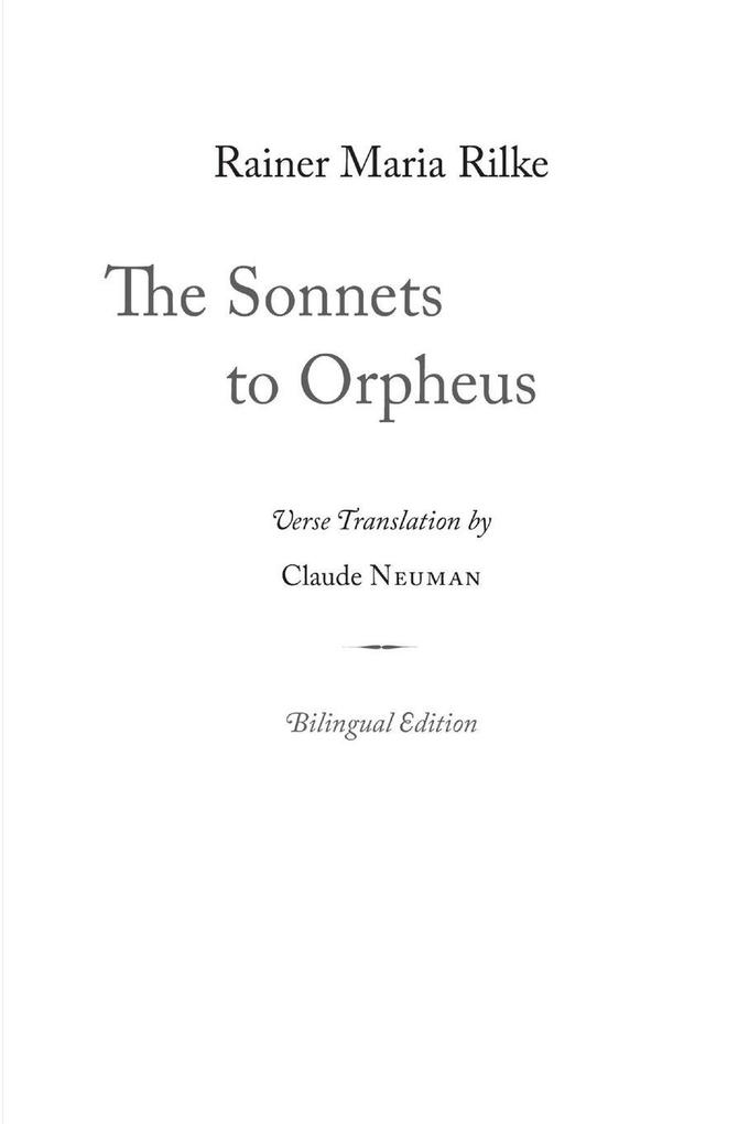 The Sonnets to Orpheus
