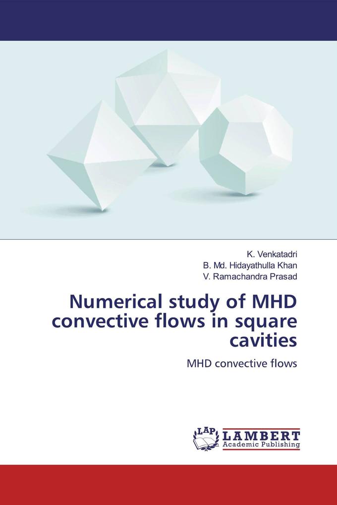 Numerical study of MHD convective flows in square cavities