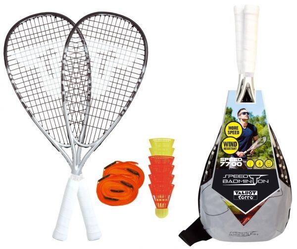 MTS 490117 - Speed-Badminton Set SPEED 7700 im Slingbag 2 Graphit-Rackets 6 Bälle black/silver
