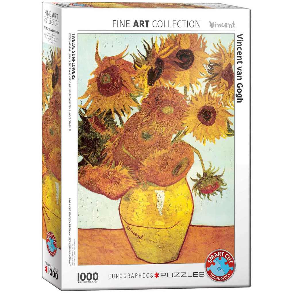 Eurographics 6000-3688 - Zwölf Sonnenblumen in einer Vase von van Gogh  Puzzle 1.000 Teile