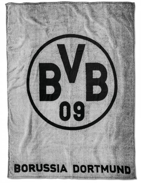 BVB 17820300 - BVB-Fleecedecke Borussia Dortmund grau 150x200cm