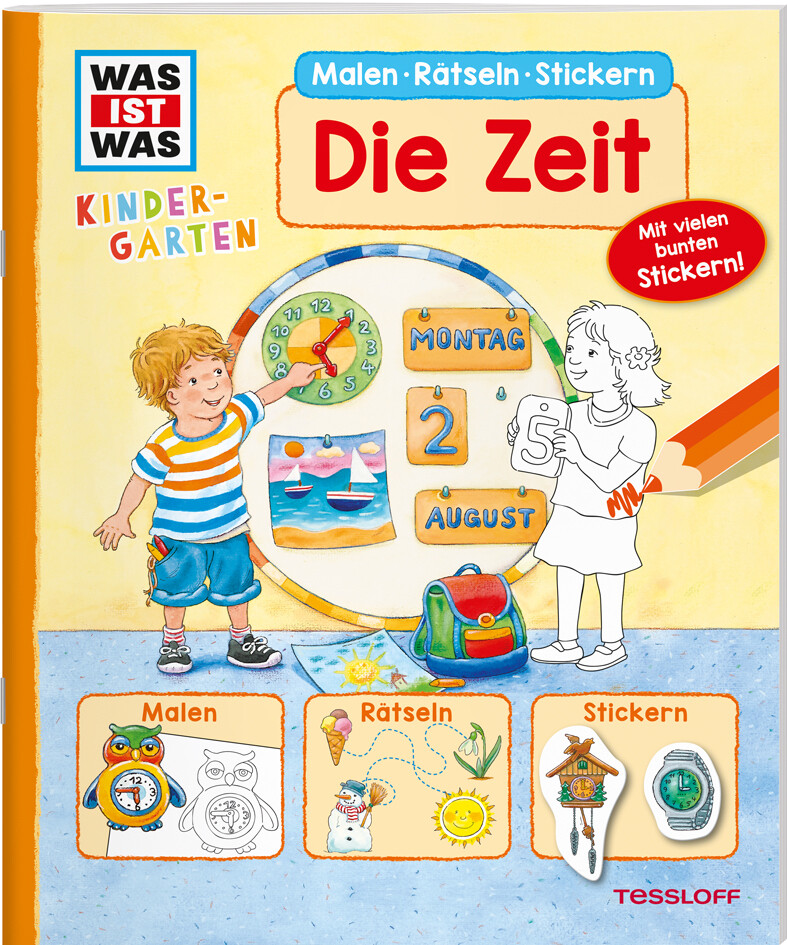 WAS IST WAS Kindergarten Malen Rätseln Stickern Die Zeit