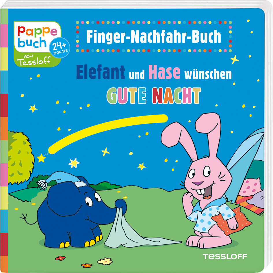 Image of Finger-Nachfahr-Buch. Elefant und Hase wünschen Gute Nacht