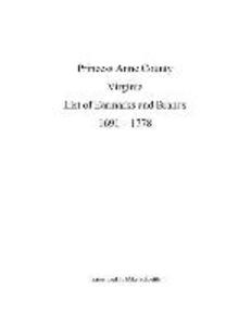 Princess Anne County Virginia List of Earmarks and Brands 1691 - 1778