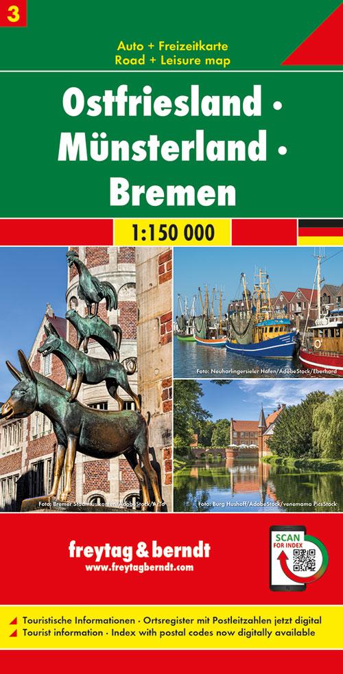 Ostfriesland - Münsterland - Bremen Autokarte 1:150.000 Blatt 3
