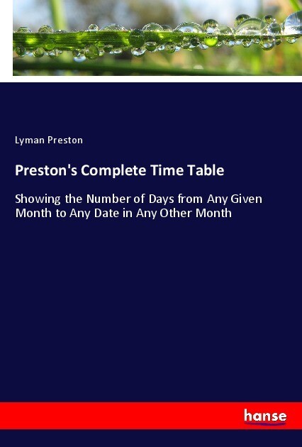Preston‘s Complete Time Table