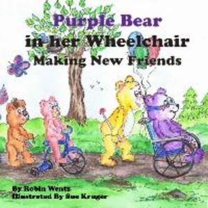 Purple Bear in her Wheelchair Making New Friends
