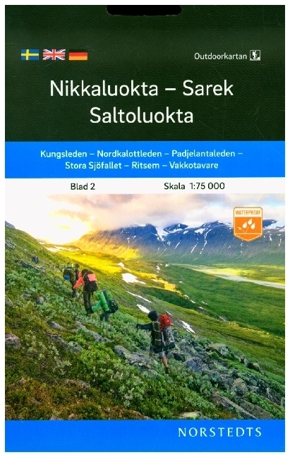 Nikkaluokta-Sarek-Saltoluokta 1:75 000