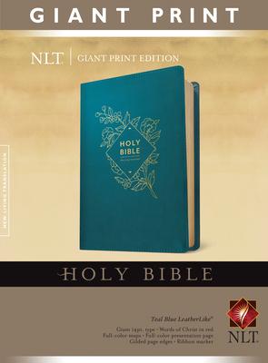 Holy Bible Giant Print NLT (Red Letter Leatherlike Teal Blue)