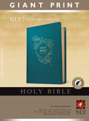Holy Bible Giant Print NLT (Red Letter Leatherlike Teal Blue Indexed)