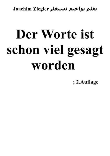 Image of Der Worte ist schon viel gesagt worden ; 2.Auflage