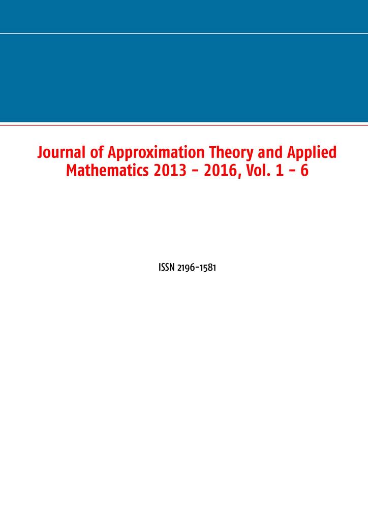 Journal of Approximation Theory and Applied Mathematics 2013 - 2016 Vol. 1 - 6